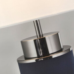Lighting Collection Flask Table Lamp - Black Nickel, Navy & White Linen - thumbnail 4