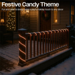My Smart Buy 10M Candy Cane Warm White Festive Tube Light - 100 Micro Leds, 8 Function Controller, Battery Operated - Indoor Outdoor Display - thumbnail 6