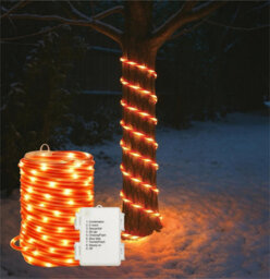 My Smart Buy 10M Candy Cane Warm White Festive Tube Light - 100 Micro Leds, 8 Function Controller, Battery Operated - Indoor Outdoor Display