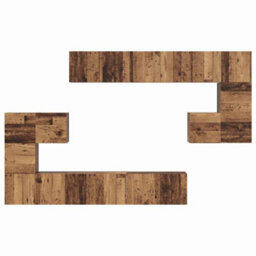 Berkfield Modern Tv Cabinet Set 10 Pcs Old Wood 180 X 30 X 90.5 Cm - thumbnail 7