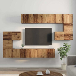 Berkfield Modern Tv Cabinet Set 10 Pcs Old Wood 180 X 30 X 90.5 Cm - thumbnail 4