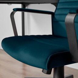 Furniturebox Uk Centro Blue Velvet Reclining Office Chair - thumbnail 5