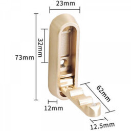 4 Pack Folding Wall Hooks, 90-Degree Folding Hooks, Invisible Coat Hooks For Bedroom And Bathroom, Gold - thumbnail 2