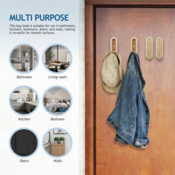 4 Pack Folding Wall Hooks, 90-Degree Folding Hooks, Invisible Coat Hooks For Bedroom And Bathroom, Gold - thumbnail 4