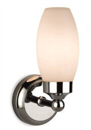 Luminosa Lighting Luminosa Reef 1 Light Bathroom Wall Light Chrome With Opal Glass Ip44, E14