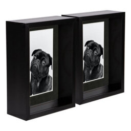 "Nicola Spring 5 X 7"" Deep Photo Frames - Black/black Mount - 3D Deep Box Picture Frame Display Case (20 X 15Cm) X2" - thumbnail 1