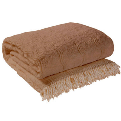 Barley Candlewick Bedspread - Soft & Lightweight 100% Cotton Bedding With Wave Design & Fringed Edges - Size Double, 200 X 200Cm - image 1