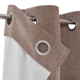 GoodHome Arntzen Taupe Plain Woven Lined Eyelet Curtain (W)117Cm (L)137Cm, Pair - thumbnail 5