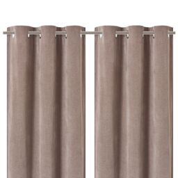 GoodHome Arntzen Taupe Plain Woven Lined Eyelet Curtain (W)117Cm (L)137Cm, Pair - thumbnail 3