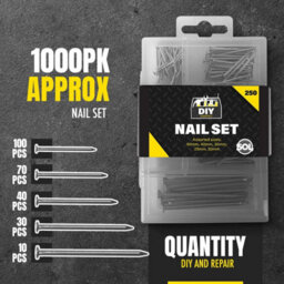 SOL 1000Pk Assorted Nails For Wood, Iron Nails For Hanging Pictures - Long, Medium And Small Wall Nails For Diy And Crafts, Woodwork - thumbnail 3