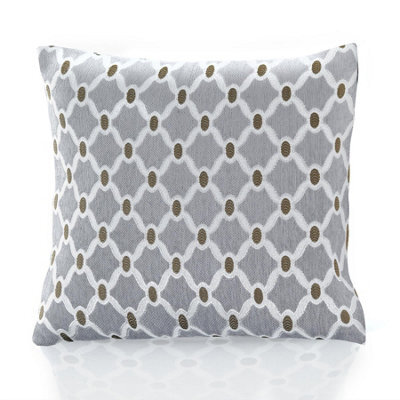 Luxury Living Berkley Luxury Geometric Chenille Cushion Silver - image 1