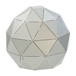 Orsina Silver Finish Table Lamp, Gold Inner Shade Table Light For Living Room, Durable Geometric Lamp - thumbnail 3