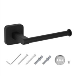 143mm Black Wall Mounted Toilet Paper Holder Tissue Holder Rustproof - thumbnail 1