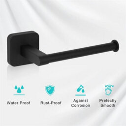 143mm Black Wall Mounted Toilet Paper Holder Tissue Holder Rustproof - thumbnail 5