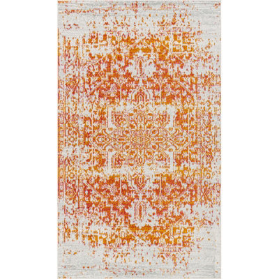 Livabliss Harput-Vintage Grey Blue Orange White Traditional Boho Living Dining Bedroom Rug 80 X 150 Cm Easy Care, Non Shedding - image 1