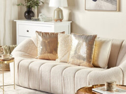 Beliani Set Of 2 Decorative Cushions Aster 45 X 45 Cm Gold Solid - thumbnail 2