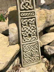 Burgess Celtic Cross Large Hanging Plaque Wall Decoration Stone Statue Handmade British Welsh Sculpture Outdoor Garden - thumbnail 3