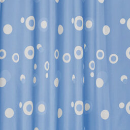 Neel Blue Sky Blue Bubble Printed Polyester Shower Curtain, Water-Resistant Bathroom Curtain With 12 Hooks - 180X200Cm - thumbnail 8