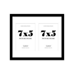 12X10 Inch 2 Opening Photo Collage Frame, Display Two 7X5 Inch Photos, Multi Aperture Family Picture Frame, Black - thumbnail 2