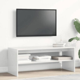Berkfield Tv Cabinet High Gloss White 100X40X40 Cm Engineered Wood - thumbnail 3