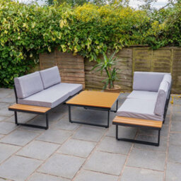 Jack Stonehouse Jsh Sicily 4 Seater Corner Patio Sofa Set With Polywood Coffee Table Grey Outdoor Garden Furniture 8Cm Padded Cushions - thumbnail 8