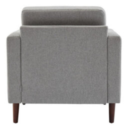 Living And Home Mid-Century Light Grey Linen Single Sofa Armchair - thumbnail 4