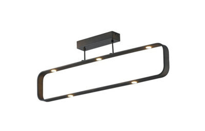 Luminosa Lighting Luminosa Moka Led 7 Light Led Semi Flush Light Brown 2450Lm 3000K Dimmable 80X26X6.5Cm