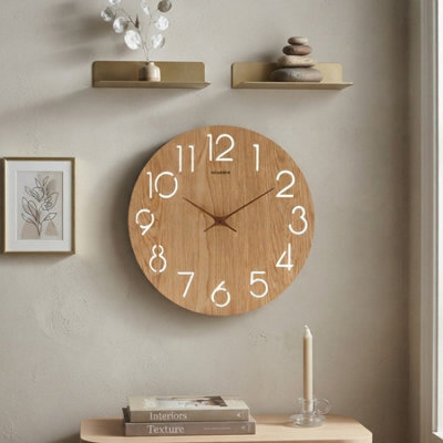 Garden Greatness Natural Wood Effect Cut-Out Wall Clock - image 1