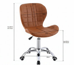 Adjustable Swivel Office Chair Brown Pu Chrome Base - thumbnail 2