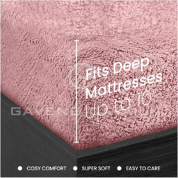 Gc Gaveno Cavailia Teddy Bear Plain Fitted Sheet Single Pink Fleece Thermal Warm Super Soft & Warm Fluffy Fitted Bed Sheet - thumbnail 5