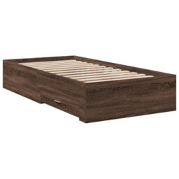 Berkfield Bed Frame With Drawers Without Mattress Brown Oak 75X190 Cm Small Single - thumbnail 3