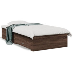 Berkfield Bed Frame With Drawers Without Mattress Brown Oak 75X190 Cm Small Single - thumbnail 2