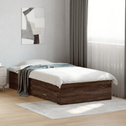 Berkfield Bed Frame With Drawers Without Mattress Brown Oak 75X190 Cm Small Single - thumbnail 1