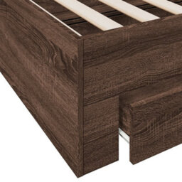 Berkfield Bed Frame With Drawers Without Mattress Brown Oak 75X190 Cm Small Single - thumbnail 8