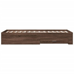 Berkfield Bed Frame With Drawers Without Mattress Brown Oak 75X190 Cm Small Single - thumbnail 5