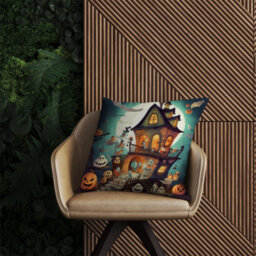 Warren Reed Designer Illustrations A Whimsical Haunted House Outdoor Cushion 45Cm X 45Cm - thumbnail 2
