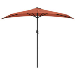 Berkfield Elegant Balcony Parasol With Aluminium Pole Terracotta 270X135X245 Cm Half - thumbnail 3
