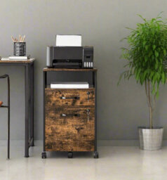Modcraft Mobile Filing Cabinet With Lockable Drawers , Wheels With Open Shelf For A4 & Letter Files - thumbnail 1