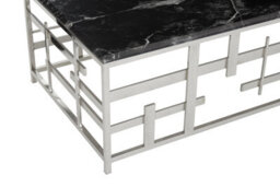 Orsina Geometric Style Black Marble Coffee Table, Spacious Rectangular Table, Versatile Decorative Table For Patio - thumbnail 5