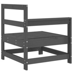 Berkfield Garden Corner Sofa Grey Solid Wood Pine - thumbnail 5