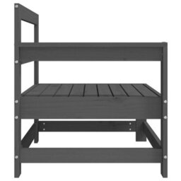 Berkfield Garden Corner Sofa Grey Solid Wood Pine - thumbnail 4