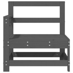 Berkfield Garden Corner Sofa Grey Solid Wood Pine - thumbnail 3