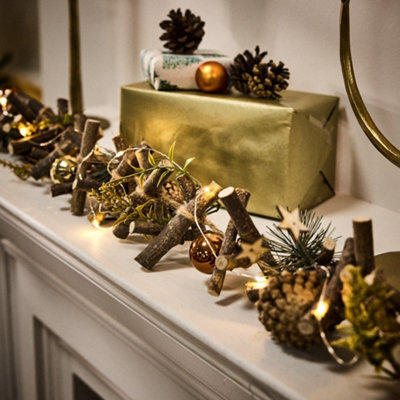 Dibor Metallic Christmas Xmas Table Decoration Christmas Garland 1.2M - image 1