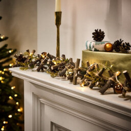 Dibor Metallic Christmas Xmas Table Decoration Christmas Garland 1.2M - thumbnail 2