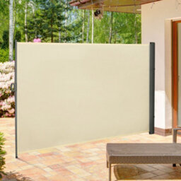 Outsunny 3X2M Retractable Side Awning Screen Fence Patio Privacy Divider Cream - thumbnail 1