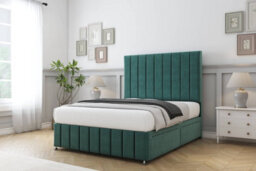"Sloomy California Emerald Plush Divan Bed Set No Drawers With 26"" Strutted & 12"" Footboard 2'6 Small Single" - thumbnail 2