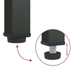 Vidaxl Nightstand Black 50X35X60 Cm Glass And Steel - thumbnail 9