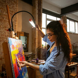 Daylight Techne 2 Led Work Lamp Black/orange Universal Easel & Workbench Clamp Anti-Glare 95+ Cri Ideal For Artists & Drafters - thumbnail 6