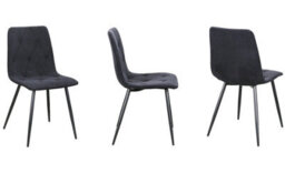 Oira Homes Modern Round Glass Dining Table Set With 4 Black Velvet Chairs 4 Seater Dining Table Set - thumbnail 4
