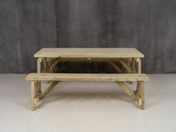 Arbor Garden Solutions Victoria Wooden Picnic Bench And Table Set, Outdoor Dining Set (7Ft, Natural Finish) - thumbnail 2